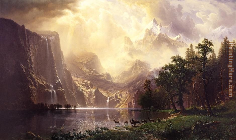 Among the Sierra Nevada Mountains California painting - Albert Bierstadt Among the Sierra Nevada Mountains California art painting